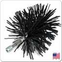 Midwest Hearth Poly Chimney Cleaning Brush, Round Polypropylene Bristles, Galvanized Steel Stem, 1/4" NPSM Fitting for Fiberglass Rod Kits, Made in USA 8-Inch Round