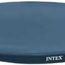 Intex 28026E UV Resistant Deluxe Debris Pool Cover for 13-Foot Intex Easy Set Above Ground Swimming Pool, Vinyl Round Cover with Drain Holes and Nylon Tie-Down Ropes, Blue