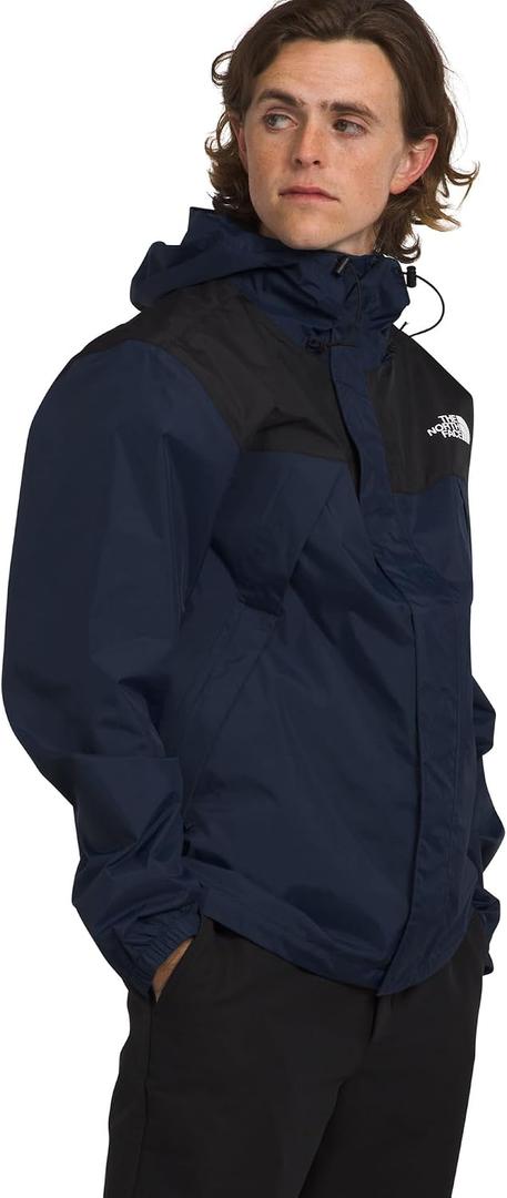The North Face Men's Antora Jacket  - Waterproof & Windproof Rain Coat, Secure Zip Hand Pockets, Summit Navy/TNF Black, 4X Big