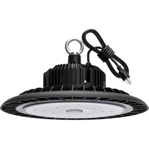 LED High Bay Light 150W 21000 LM with US Plug 5ft Cable, 5000K Daylight, IP65 Waterproof, Non-Dim, UFO Commercial Warehouse Workshop Factory Barn Garage Lowbay Area Lighting Fixture