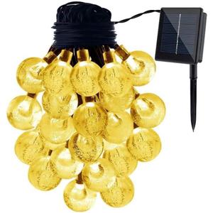 Solar Fairy String Lights 20ft 30 LED Globe Waterproof Indoor Outdoor String Lights Solar String Light for Garden Patio Christmas Wedding Home Party Decoration (Warm White 30LED)