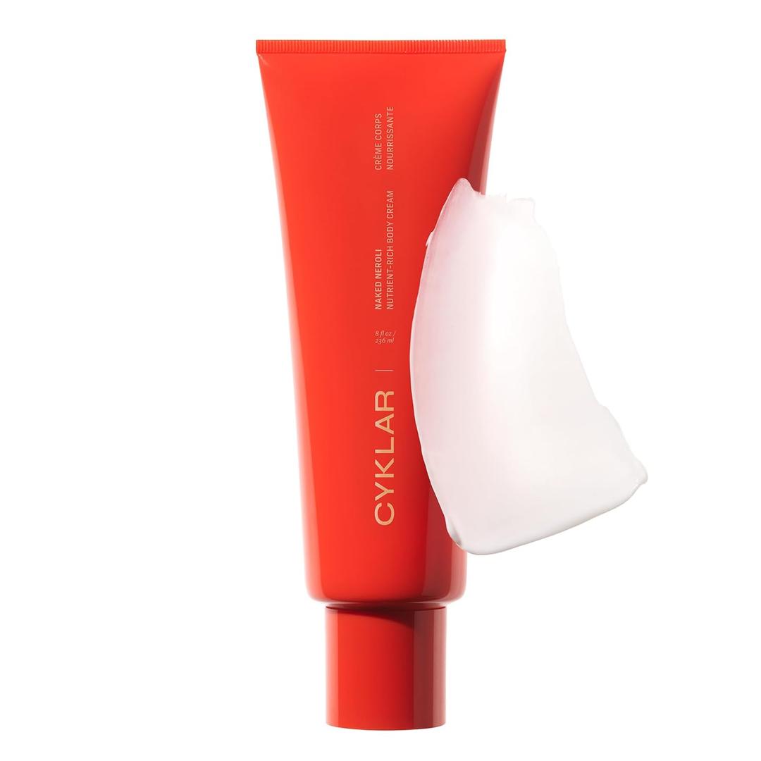 CYKLAR Nutrient Rich Body Cream  Non-Greasy Lotion for 48-Hr Moisture  Squalane, Niacinamide & Banana Flower for Hydration & Skin Barrier Support  Dry Skin Moisturizer 8oz  Naked Neroli