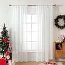 MIULEE 2 Panels Solid Color Sheer Window Curtains Elegant Window Voile Panels/Drapes/Treatment for Bedroom Living Room (54X96 Inches Ivory)