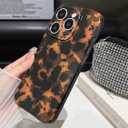 Tortoise Shell Phone Case for iPhone 15 Pro Cute Cases, Camera Protective Shockproof Soft Slim Brown Black Cheetah Leopard Animal Pattern Design Women Girls Girly Phone Cover for iPhone 15 Pro