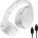 Skullcandy Crusher Evo Wireless Bluetooth Headphones with Extra USB-C Charging Cable, Multi-Sensory Bass, Noise Isolating Over-Ear Fit, 40 Hours Battery, Microphone for iPhone Android - Bone