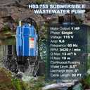 1 HP 3" Submersible Trash Pump Replacement for Tsurumi HS3.75S HSZ3.75S