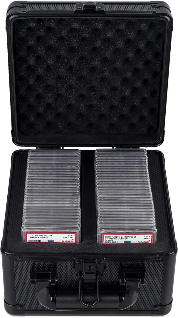 Graded Card Storage Box, PSA Slab Card Case for Graded Cards Sports Cards, Baseball Trading Card Case Holder Fits PSA, CSG, BGS and Top Loaders