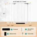41 Inch Tall Baby Gate Auto Close Dog Gate Adjustable 29.92"-43.71" Wide Pressure Mounted Walk Through Swing Pet Gate for Doorways (White, 29.92"-43.71" Wide)