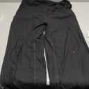 G4Free Ribbed Maternity Yoga Pants with Pockets Over The Belly Wide Leg Casual Pregnancy Lounge Trousers (Medium Petite, Black)