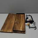 PHUNAYA Floating Shelves,Wall Mounted Shelf for Kitchen,Living Room,Bedroom,Bathroom Storage,Rustic Wood,Set of 2(Carbonized Black)