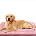 Dog Bed Crate Mat, Soft Durable Washable Anti-Slip Kennel Pad for Dogs & Cats, Reversible (Pink, L(35"*23"*1.5"))