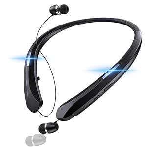 PIMAKOI Neckband Bluetooth Headphones, Bluetooth 5.3 Headphones 18Hrs Extra Long Playtime Stereo Bass in-Ear Headsets with Mic, IPX5 Waterproof Earphones, Neckband Earbuds for Sport, Business