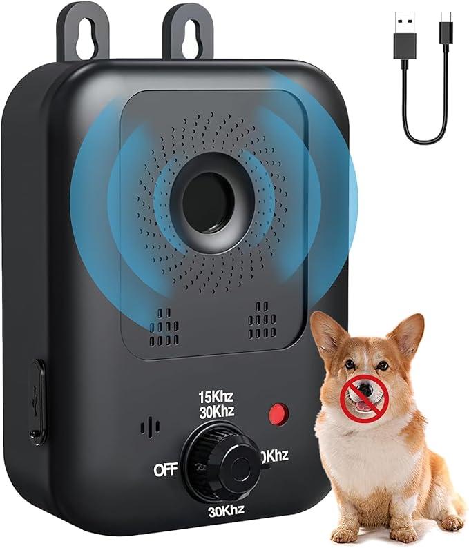 Anti Barking Device, Ultrasonic Dog Barking Silencer with 3 Modes, Dog Bark Deterrent Devices, Rechargeable Dog Barking Control Devices, Bark Box for Indoor & Outdoor Use, Safe for Dogs & People