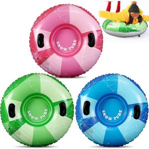 Sotiff 3 Pack Snow Tubes for Sledding 36'' Heavy Duty Inflatable Snow Sleds for Adults Winter Toys for Outdoor Sledding, Christmas Sleds Gift
