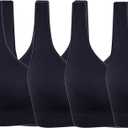 Women's Comfort Workout Sports Bra Low-Impact Activity Sleep Bras 6 Black XXL