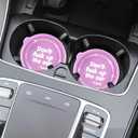 Zpana 4PCS Bling Car Cup Holder Coaster, Anti-Slip Silicone Vehicle Insert Mat with Crystal Rhinestone, 2.75 Inch Diamond Auto Drink Cup Coasters Accessories, Universal Fit (Pink)