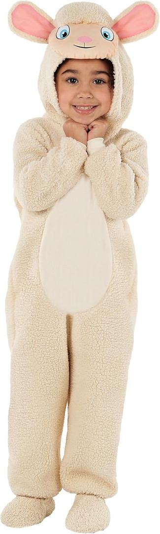 Morph Kids Lamb Costume - Toddler Sheep Jumpsuit - Animal Outfit for Kids - Cute Lamb Jumpsuit for Dress Up (3-4 years)