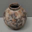 Rustic Ceramic Vase, 7.87 Inch Brown Farmhouse Flower Vases for Home Decor, Handmade Pottery Vase for Centerpieces & Table Decorations, Living Room & Entryway Decor
