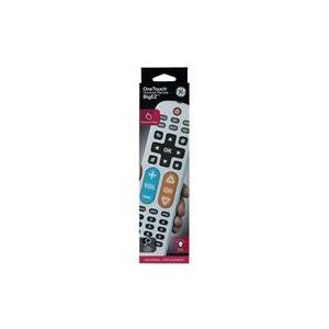 BigEZ OneTouch Big Button Universal TV Remote for Seniors, Easy to Use, Replacement Remote for Samsung, LG, Sony, Vizio, Roku TV, Streaming Players, Backlit Buttons, 2 Device, White, 85053