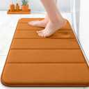 OLANLY Memory Foam Bath Mat 24x16, Super Soft Absorbent Bathroom Rugs, Quick Dry, Machine Washable Shower Floor Rugs, Bathmat Carpet, Bathroom Home Decor Accessories, Ochre