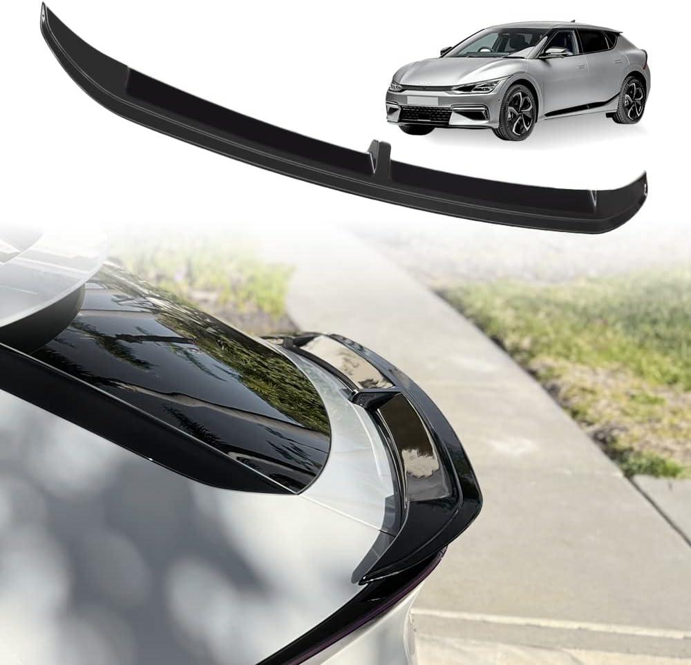 BestEvMod Rear Spoiler Trunk Wing Accessories, Rear Trunk Spoiler Lip Tail Wing Compatible with 2024 2025 2023 2022 Kia EV6 Accessories (Glossy Black)