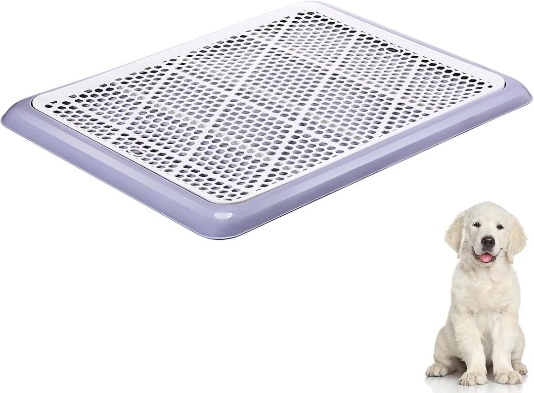 Mifoci Dog Training Pad Holder with Mesh Tray Non-Slip Leak Proof Puppy Potty Tray for Small Medium Large Dogs Pee Pad Holder Easy Clean Indoor Bathroom (25.59 x 18.90 Inch)