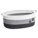 Dog Toy Basket Gift Basket Empty, Woven Storage Baskets for Towels, Cute Dog Storage Bins with Handles, Small Cotton Rope Baskets for Shelf, 13.6"x 10" x 6", Mixed-Gray (Grey)