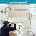 3 Pack Grab Bars for Bathtubs and Showers, 16-Inch and 12-Inch Anti-Slip Bathroom Shower Grab Bars for Seniors Wall, Safety Handicap Grab Bars Stainless Steel,Shower Handle for Elderly