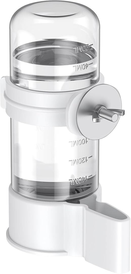 Pawfly Bird Water Dispenser, Automatic Water Feeder, Plastic Cage Water Dispenser, White Parrot Waterer for Small Parakeet Cockatiel Budgie Lovebirds (Not Fit for Food Feeding)