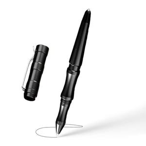 Origin-Joy 2 Pack Tactical Pens Self Defense, Military EDC Glass Breaker Pen for Men and Police, Personal Survival Metal Pen with 8 Black G2 Refills (AL03-Black)
