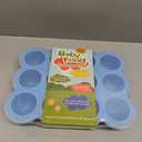Samuelworld Baby Food Storage Container, 12 Portions x 2.5oz - BPA Free Silicone Freezer Tray with Clip-On Lid for Breast Milk Storage, Homemade Baby Food, Vegetable & Fruit Purees - Blue