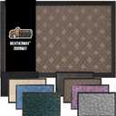 GORILLA GRIP 100% Waterproof All-Season WeatherMax Doormat 35x23, US Designed Natural Rubber, Stain and Fade Resistant, Low Profile Indoor Outdoor Door Mats, Easy Clean Patio Mat, Taupe Basket Weave