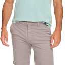Margaritaville Men's Sun-Bleached-Cotton Shorts with Button/Zipper Waistband Closure (Gray)