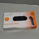 Caring Nitrile Exam Gloves, 100 Count, Powder Free and Not Made with Natural Rubber Latex, Gloves for Medical Use, Cleaning, Food Prep and More, Medium, Black