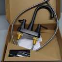 4 inches Bathroom Faucet for 3 Hole,2-Handle Bathroom Sink Faucets with Pop Up Drain (Matte Black)