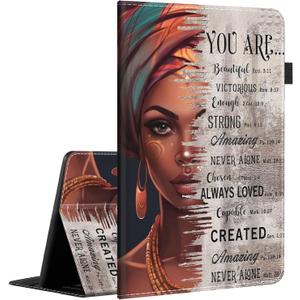 Case for Amazon Fire HD 10 Tablet (9th/7th/5th Generation,2019/2017/2015 Release), Multi-Angle Smart Stand Cover Auto Sleep/Wake for Fire 10.1 InchAfrican American Black Girl Quotes