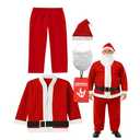 Morph Santa Claus Costume for Men Women Cost-effective Disposable Santas Claus Suit for Adults 5pc Set Christmas Bar Pub Crawl Suit Outfit Hat Belt Beard Jacket Pants Hat