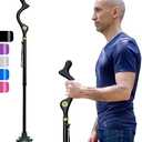 Honmido Walking Cane Foldable for Men & Women Seniors for Balance,Self Standing Folding Cane,Height Adjustable Anti-Slip Lightweight Alloy Walking Stick Collapsable for Travel Mobility Aid