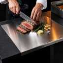 Stainless Steel Cutting Board with Lip, Countertop Metal Chopping Board, 31.5"L x 19.7"W