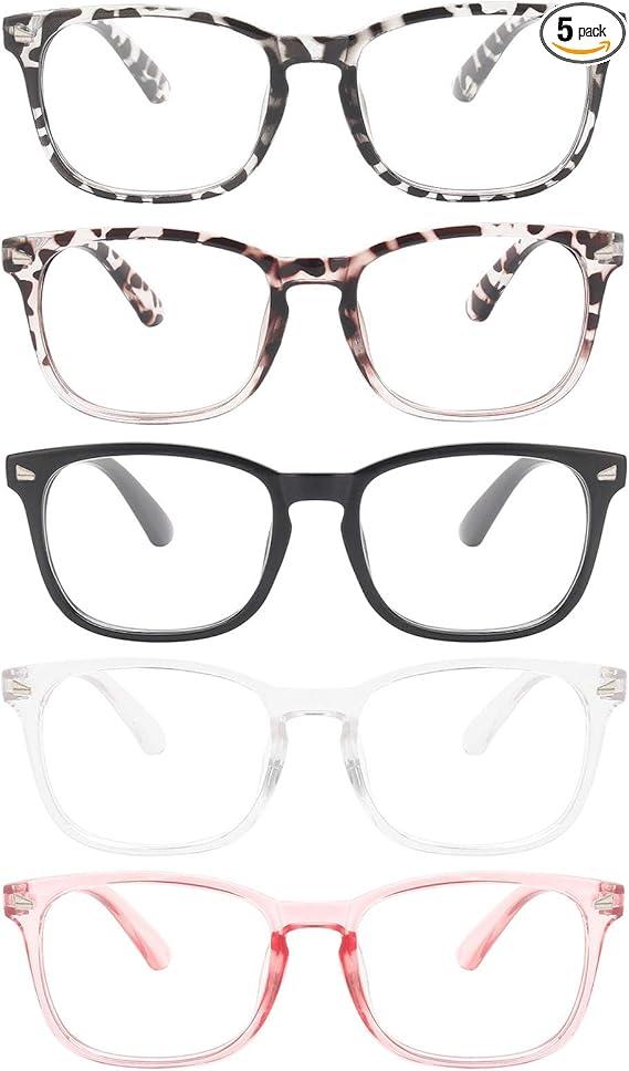 MIGSIR Blue Light Blocking Glasses for Computer Gaming, Fashion Fake Helps Reduce Screen Fatigue Eyeglasses for Women Men