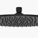 Aquaiaw Fixed Rainfall Shower Head, Seamless Laser Soldered 304 Stainless Steel, Integral 1-Piece, Wall Or Ceiling High Pressure Head Shower, 2.5 GPM, Brass Joint (12 inch Round, Matte Black)