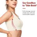 Yvette Front Closure High Impact Sports Bra for Women (White, XL)