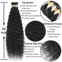 Super Wave Bulk Human Hair For Braiding 100% Unprocessed Brazilian Virgin Human Hair Extensions Bundles for Braiding Micro Human Braiding Hair(24inch, Natural Black)