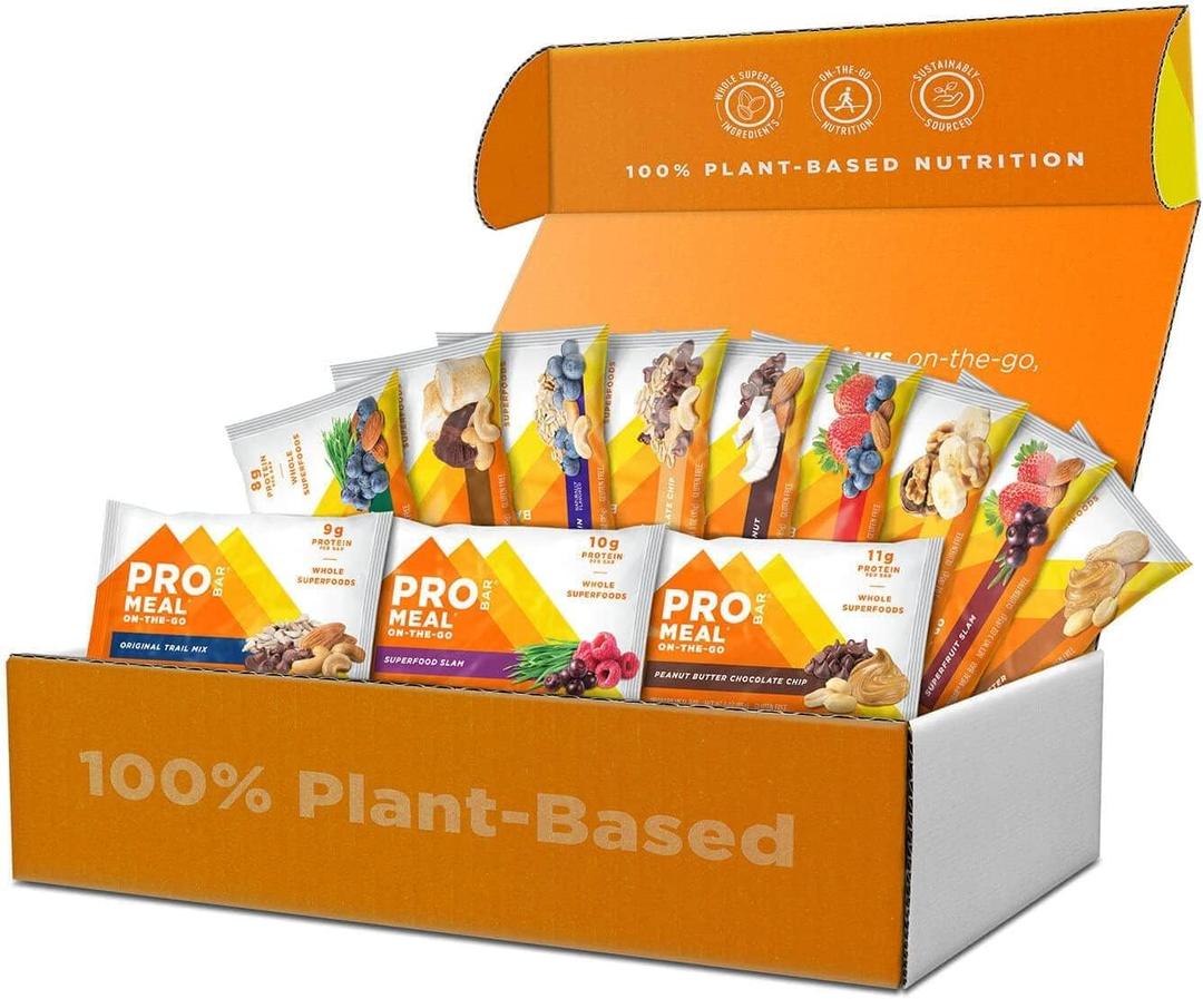 PROBAR - Meal Bar 12 Flavor Variety Pack - Natural Energy, Non-GMO, Gluten-Free, Plant-Based, Whole-Food Ingredients, 3 Ounce Bars (Pack of 12) - Flavors May Vary