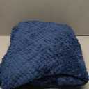 Whale Flotilla Fuzzy Fleece Throw Blanket for Couch, Bed, Soft Fluffy Jacquard Waffle Blankets for All Season, Lightweight and Warm, 50x60 Inch, Navy Blue