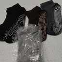 Geyoga 5 Pairs Men Non Slip Socks Women Anti Skid Slipper Barre Socks with Cushion Unisex for Yoga Pilates Barre Home Workout (Mixed Color)