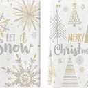 Artoid Mode Snowflake Xmas Trees Merry Christmas Kitchen Towels Dish Towels, 18x26 Inch Farmhouse Holiday Winter Decoration Cleaning Set of 2