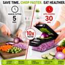 16-in-1 Vegetable Chopper with Container, 8-Blade Food Chopper, Onion Chopper, Veggie Cutter & Mandoline Slicer, BPA-Free Kitchen Gadget