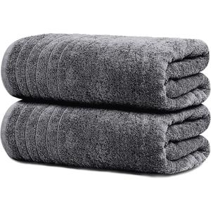 Tens Towels Pack of 2 Extra Large Bath Sheets 35 x 70 Inches, 100% Cotton, Larger & Lighter Weight, Quicker to Dry, Super Soft & Absorbent, Oversized Bath Towels, Dark Grey