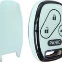 2 x for Honda Key Fob Shell Keyless Entry Systems Fit for Honda 2003-2012 Accord / 2006-2013 Civic EX / 2009-2015 Pilot /2005-2006 CR-V (4 Buttons Black-White)